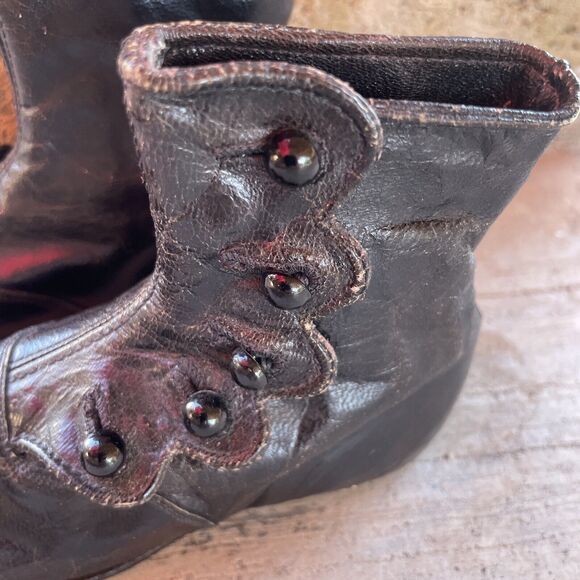 Incredible Child’s Black Leather Victorian Edwardian Button High Shoes Boots 5.5 - Picture 12 of 15